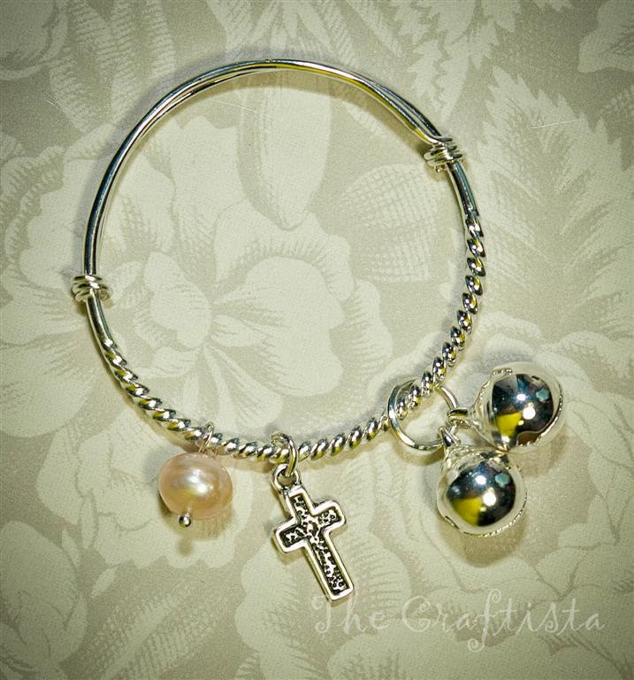 Taufe Baby Armreif Süßwasserperle Silber Kreuz Charm Säugling, Kleinkind von TheCraftista