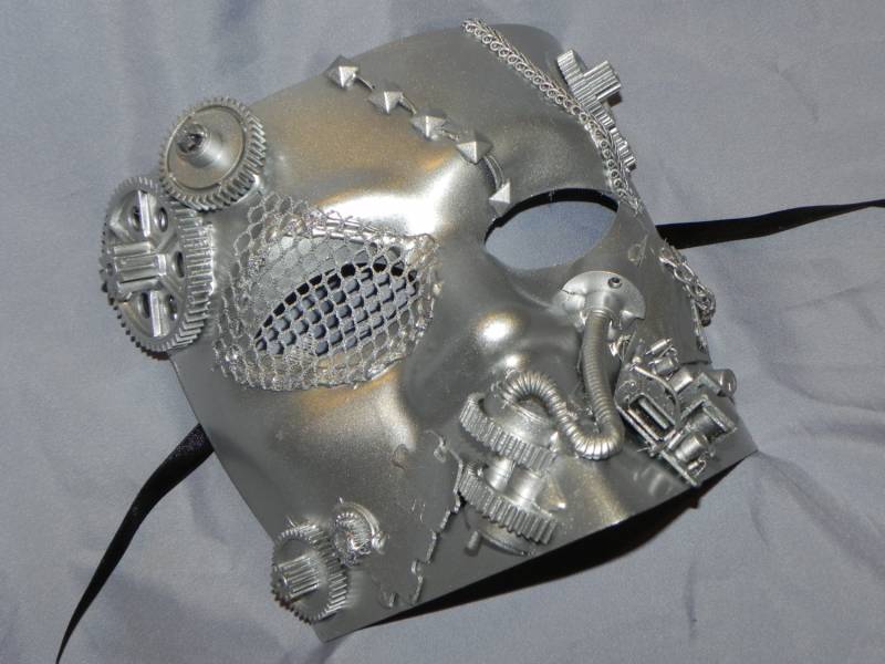 Silber Steampunk Bauta Maske Tragbare Kostüm Maske von TheCraftyChemist07