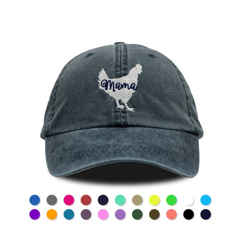 Mama Hen Bestickter Hut - Distressed Cotton Twill Cap von TheCraftyStitches