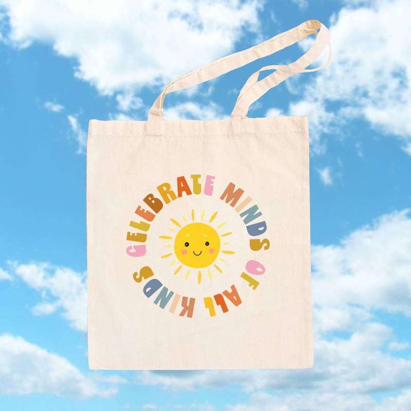 Neurodivergenz Jutebeutel Inklusion Einkaufsbeutel Mit Bunter Schrift in Regenbogenfarbe, Vielfalt Fördern, Selbstliebe Statement, Adhd Bag von TheCreativeSky
