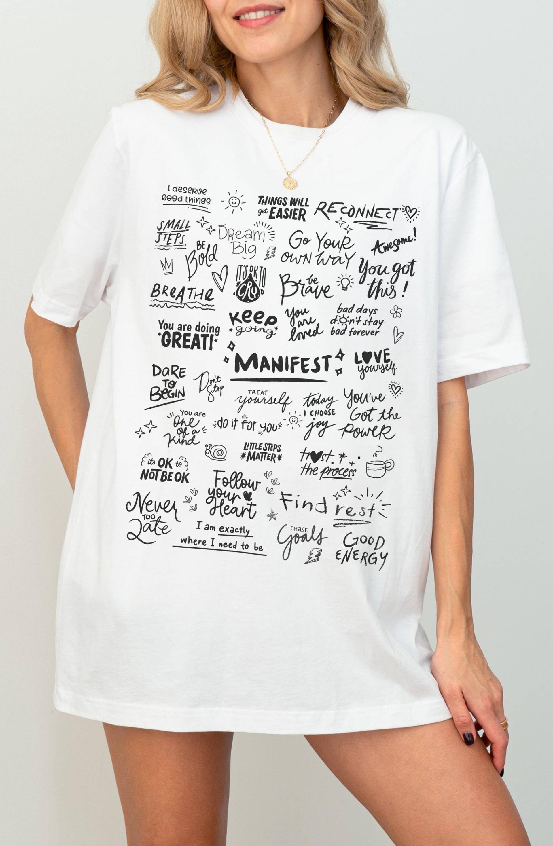 Shirt Mit Positiven Affirmationen, Growth Mindset T-Shirt Yoga Geschenk Für Schwester, Mama, Freund Persönlichkeitsentwicklung Mental Health von TheCreativeSky