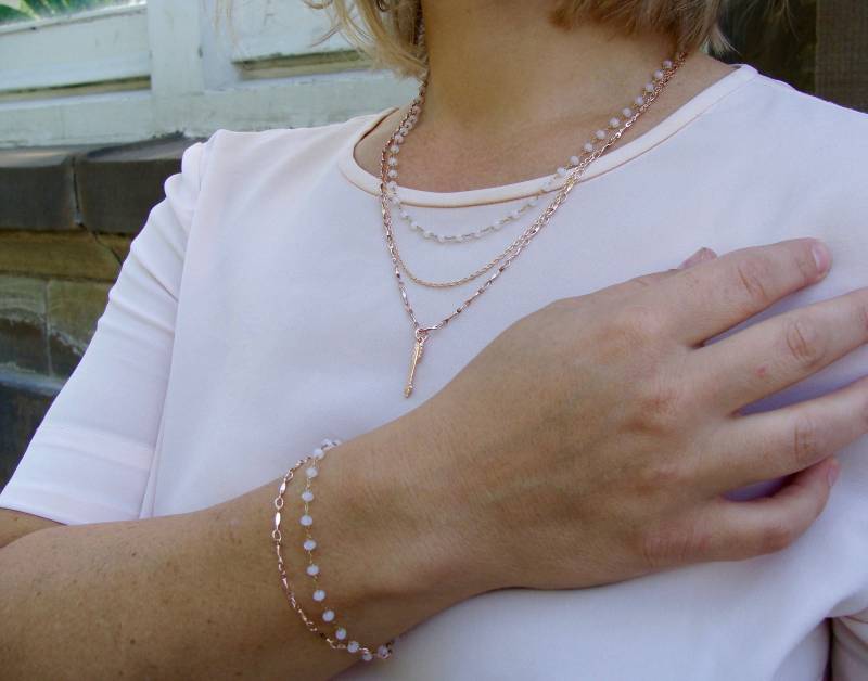 Barcelona - Dreistrang Rosegold Halskette Und Armband von TheCreatorsGifts2017