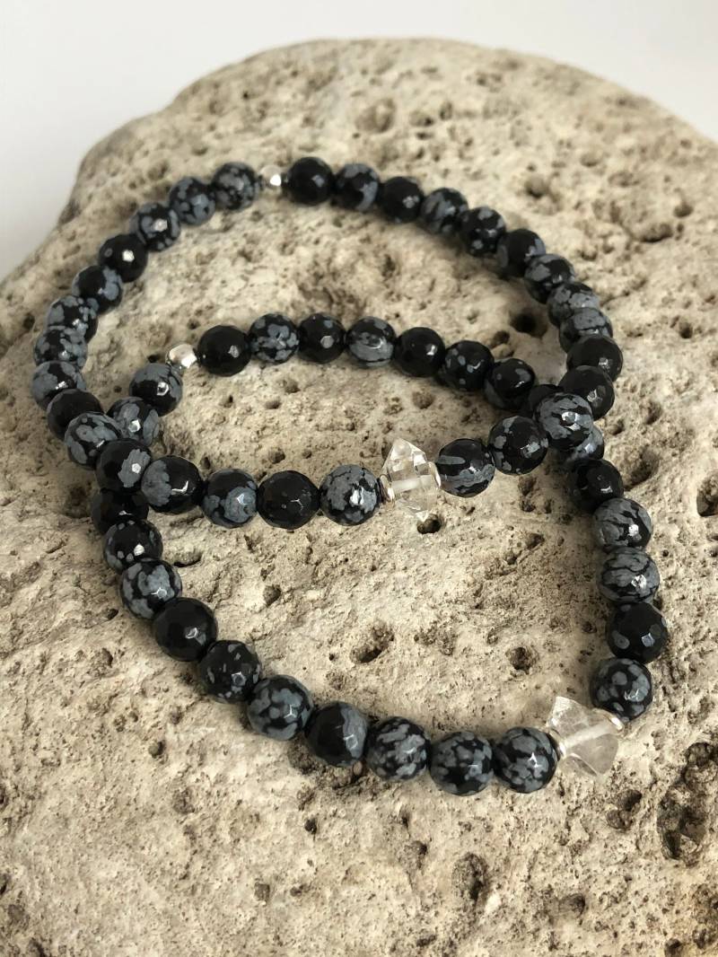 Schneeflocken Obsidian Armband von TheCreatorsGifts2017