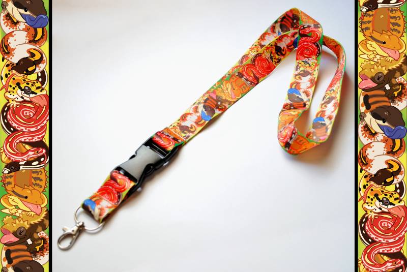 Haustier Reptilien Ausreißer Schlüsselband || Bartagame Königspython Blaue Zungenhaut Leopardgecko von TheCrocShop