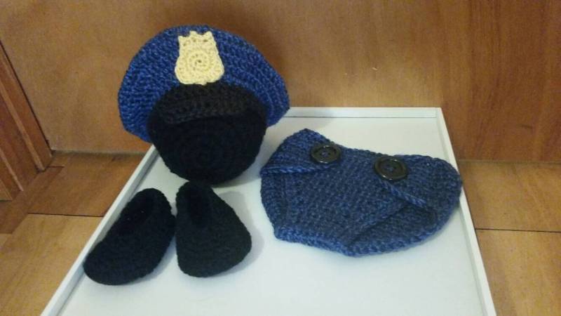 Baby Polizei Kostüm Und Foto Prop von TheCrochetCorgi