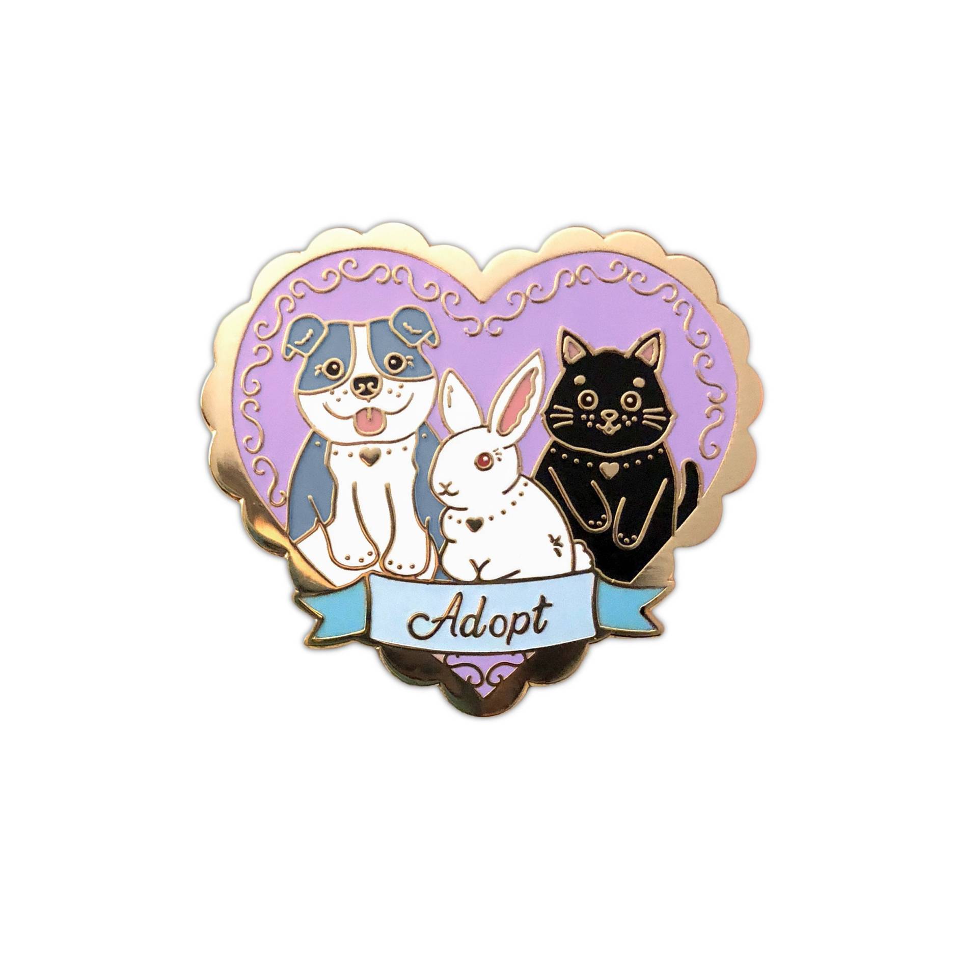 Adopt Emaille Pin, Pitbull Hase Schwarze Katze Pins, Hartemaille Anstecknadeln, Rote Augen Kaninchen Adopt Emaille Pin, Pitbull Hase Schwarze Katze Pins, Hartemaille Anstecknadeln, Rote Augen Kaninchen von TheCrownedRabbit