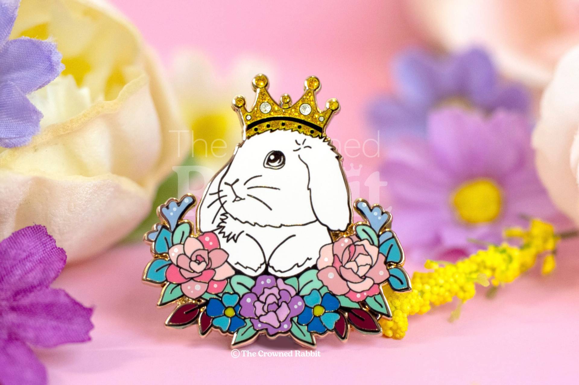 Gekrönter Hase Pin, Emaille Weißer Kaninchen Geschenk, Pins Gekrönter Hase Pin, Emaille Weißer Kaninchen Geschenk, Pins von TheCrownedRabbit