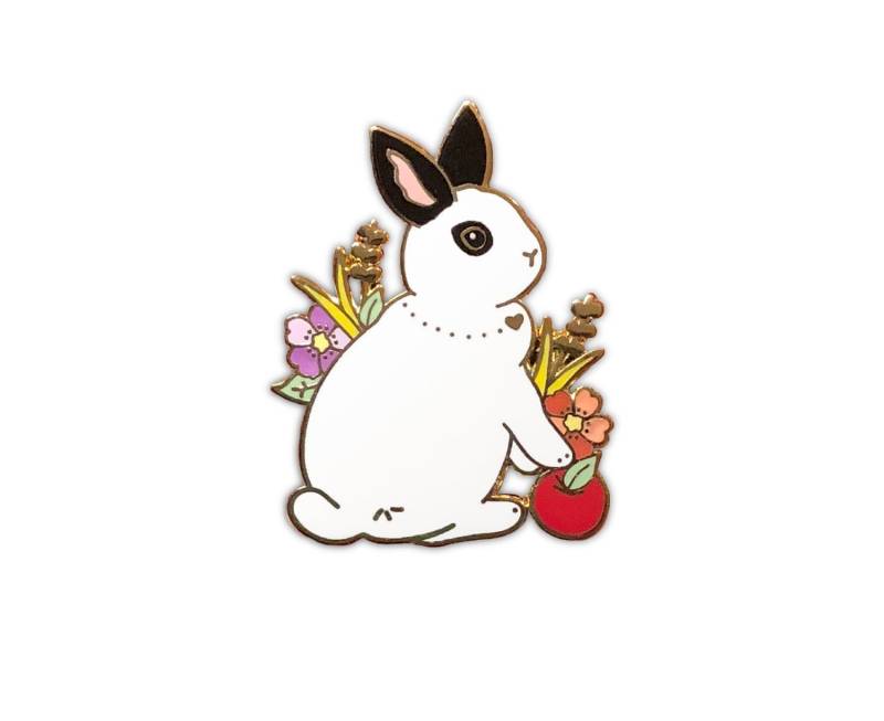 Hotot Kaninchen Emaille Pin Gold Pin, Haustier Geschenk Hotot Kaninchen Emaille Pin Gold Pin, Haustier Geschenk von TheCrownedRabbit