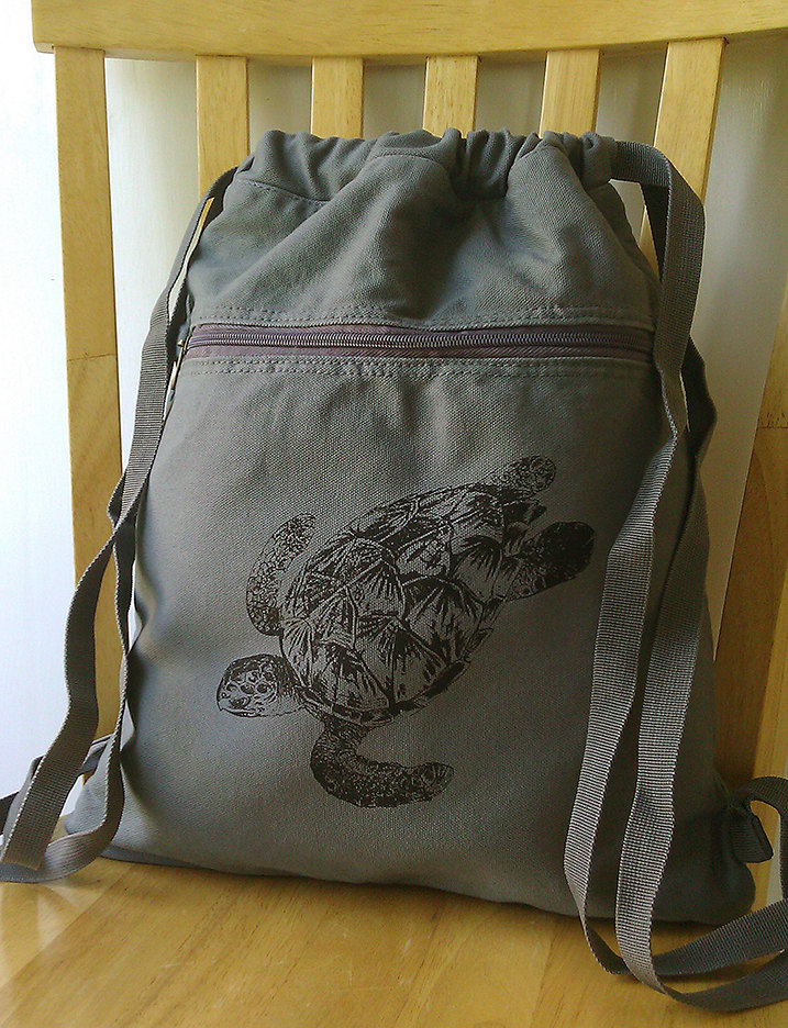 Meeresschildkröte Canvas Rucksack Turnbeutel Schultasche von TheCuriousCatbird