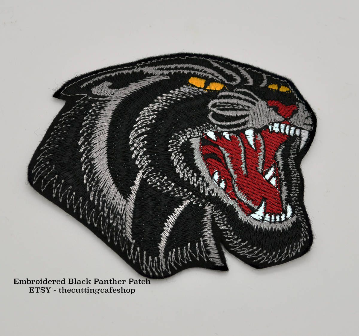 Black Panther Gestickter Aufnäher - Designs Stickerei Gestickte Applikationen von TheCuttingCafeShop