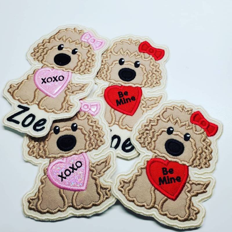 Personalisierter Welpe Valentinstag Patch - Doggy Xoxo Be Mine Süßer Pup Mädchen von TheCuttingCafeShop