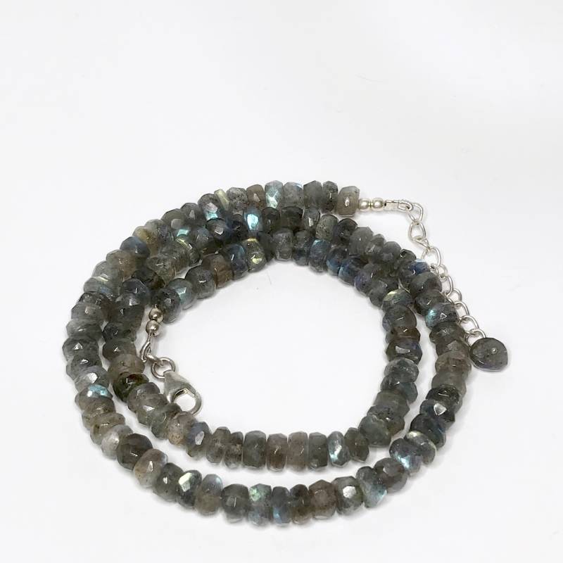 Auffällig Labradorit Perlen Strang - Sterling Silber Facettierte Halskette, Healing Crystal Halskette Magic Stone Manifestation von TheDesertGoddess