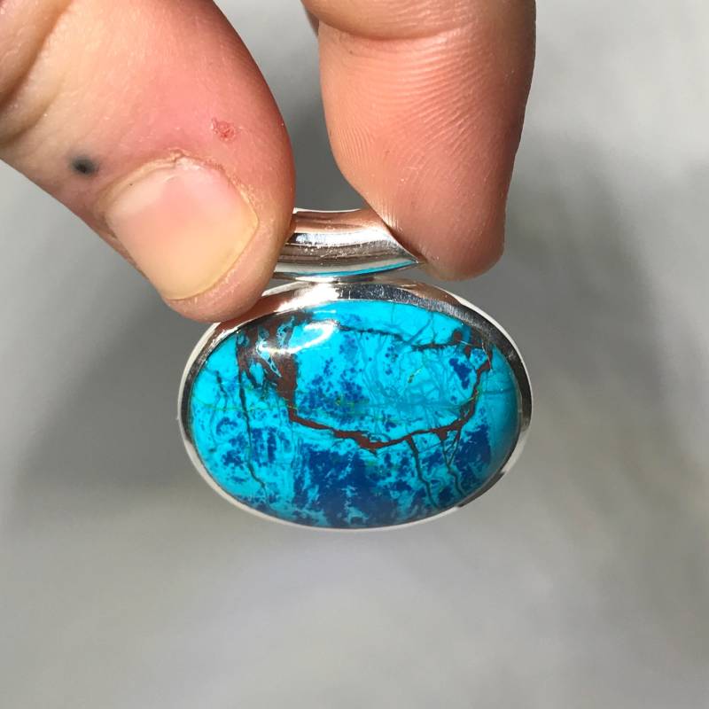 Mehrfarbiger Chrysokoll Anhänger - Sterling Silber Dezember Geburtsstein Schmuck Moldavit von TheDesertGoddess