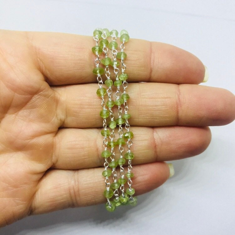 Peridot Perlen Armband - Sterling Silber Schmuck Grüner Stein August Birthstone Moldavite von TheDesertGoddess