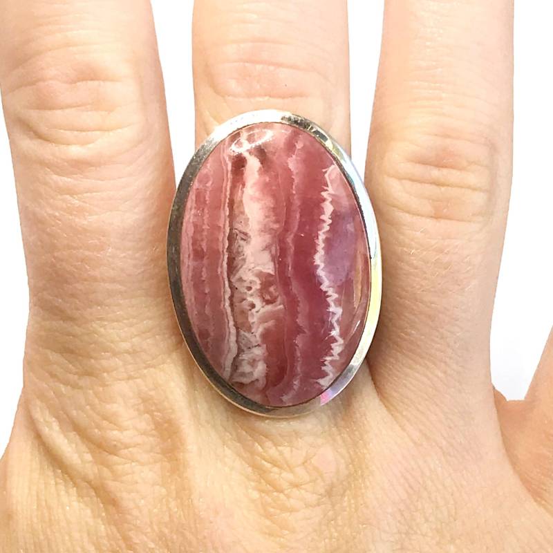 Rhodochrosit Ring Us 8.25 - Sterling Silber Geburtsstein Schmuck Rosa Stein Oktober Moldavit Angebote von TheDesertGoddess
