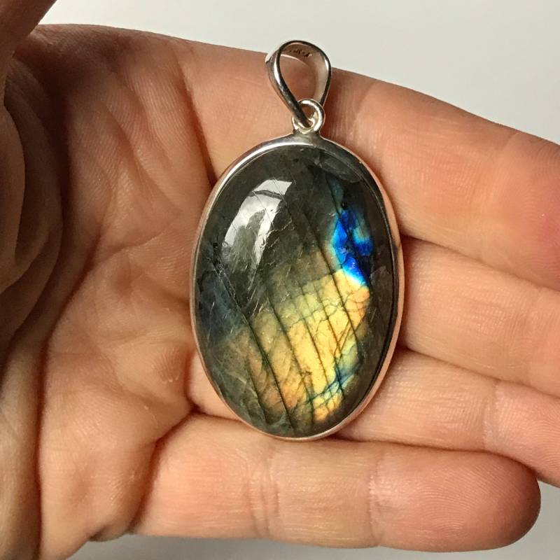 Sun Energy Labradorit Anhänger - Sterling Silber Schmuck Blauer Stein Geburtsstein Powerful von TheDesertGoddess