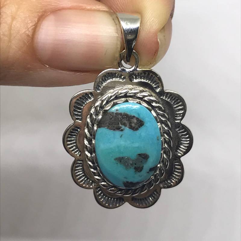 Türkis Anhänger - Dezember Geburtsstein Koralle Schmuck Blauer Stein Handgemacht von TheDesertGoddess