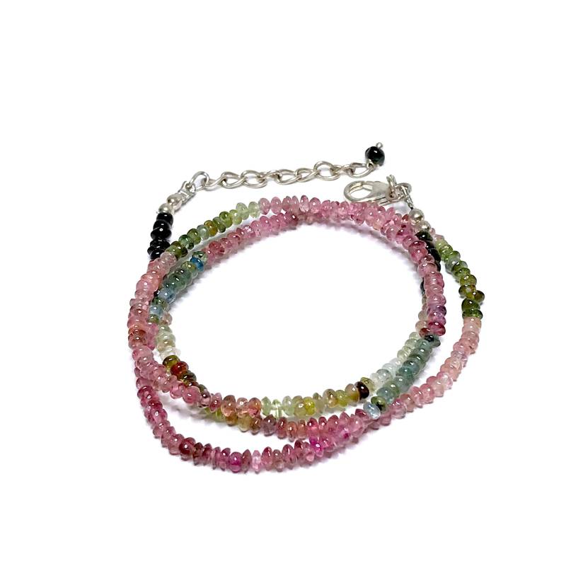 Wassermelonen-Turmalin Perlen Strang - Sterling Silber Rosa Stein Schmuck Oktober Geburtsstein Turmalin von TheDesertGoddess