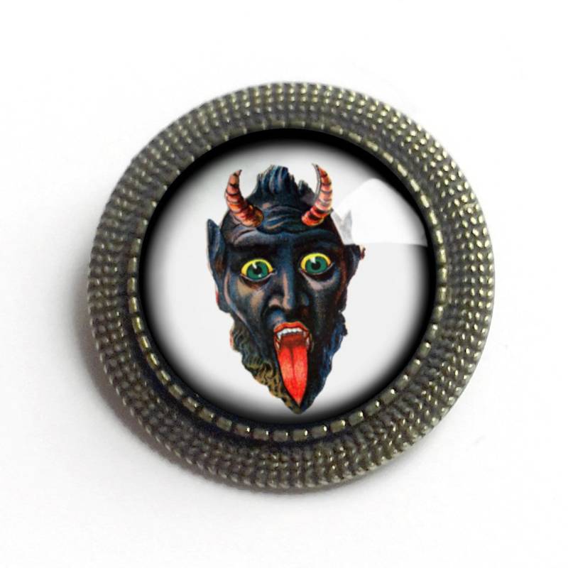 Krampus Der Weihnachtsdämon Vintage Inspiriert Pin Brosche von MarginaliaWorks