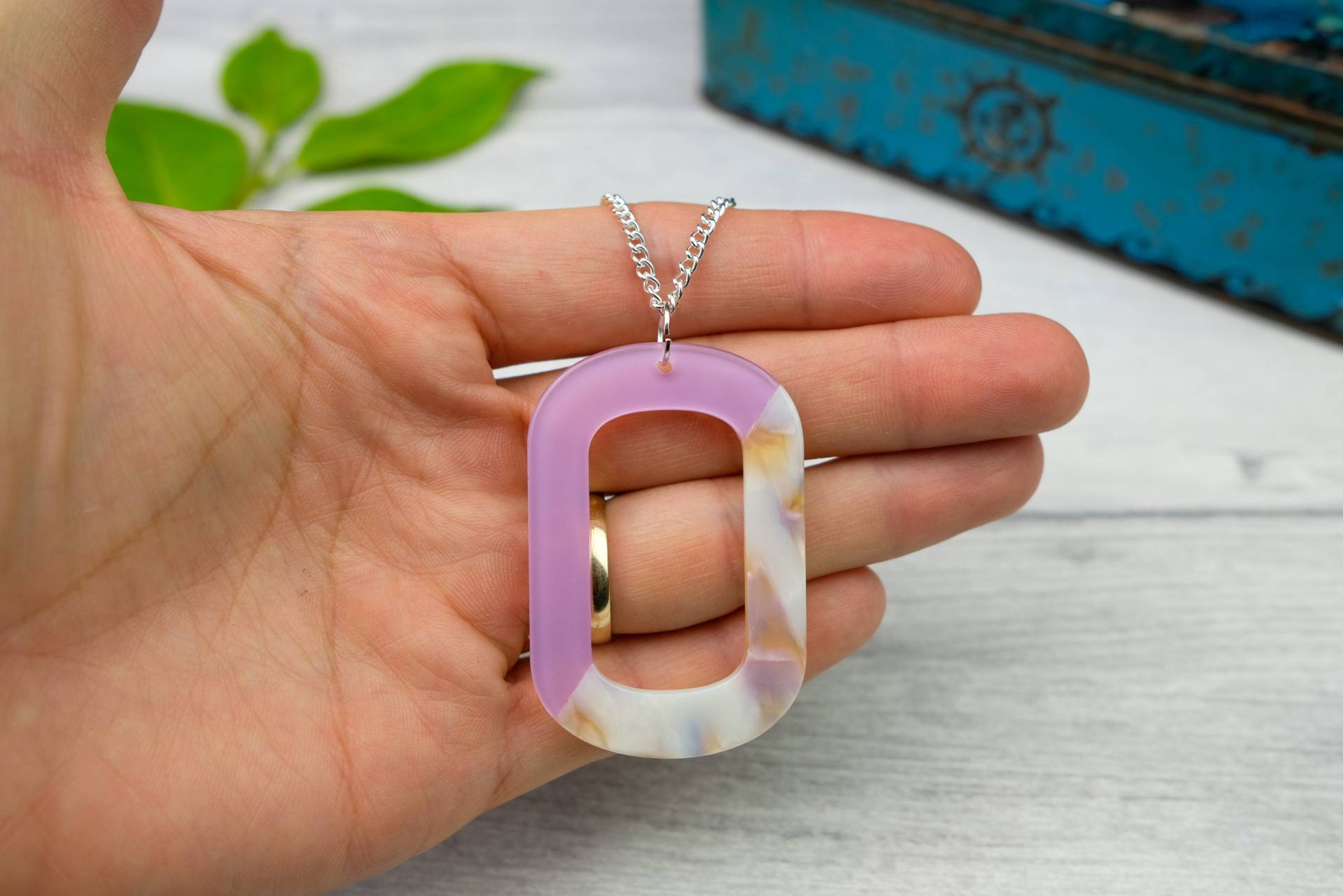 statement Acrylkette Rosa Schildpatt Anhänger von TheDorothyDays