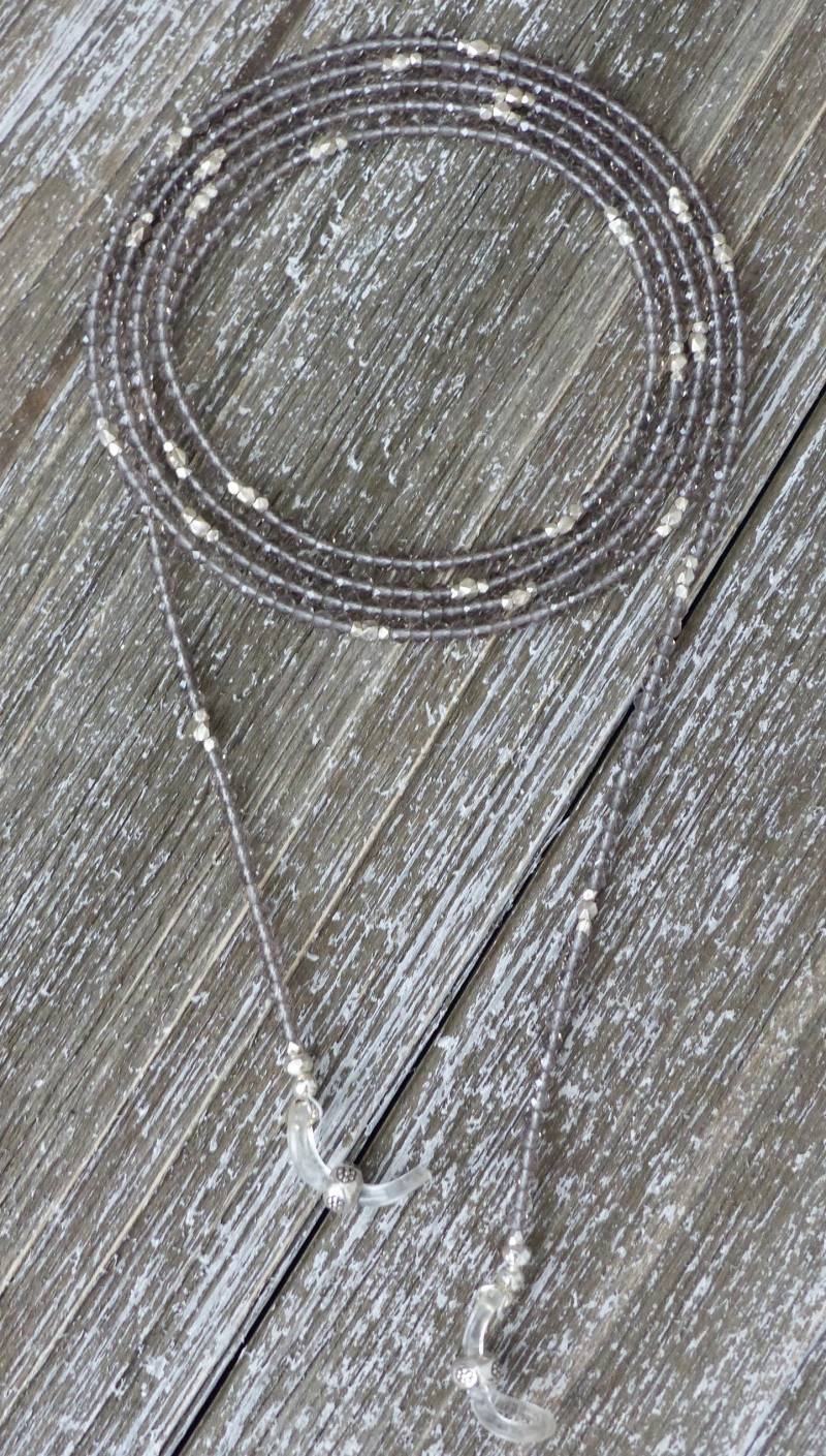 Schöne Karen Hill Tribe Silber Perlen Eis Obsidian Brillen Halskette Kette Schöne Karen Hill Tribe Silber Perlen Eis Obsidian Brillen Halskette Kette von TheDragonBlue