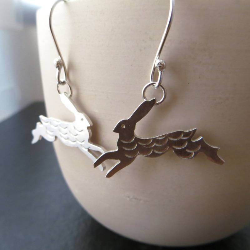 sterling Silber Hase Ohrringe, Wildtier Schmuck, Geschenk Für Tier Liebhaber sterling Silber Hase Ohrringe, Wildtier Schmuck, Geschenk Für Tier Liebhaber von TheDragonflyLane
