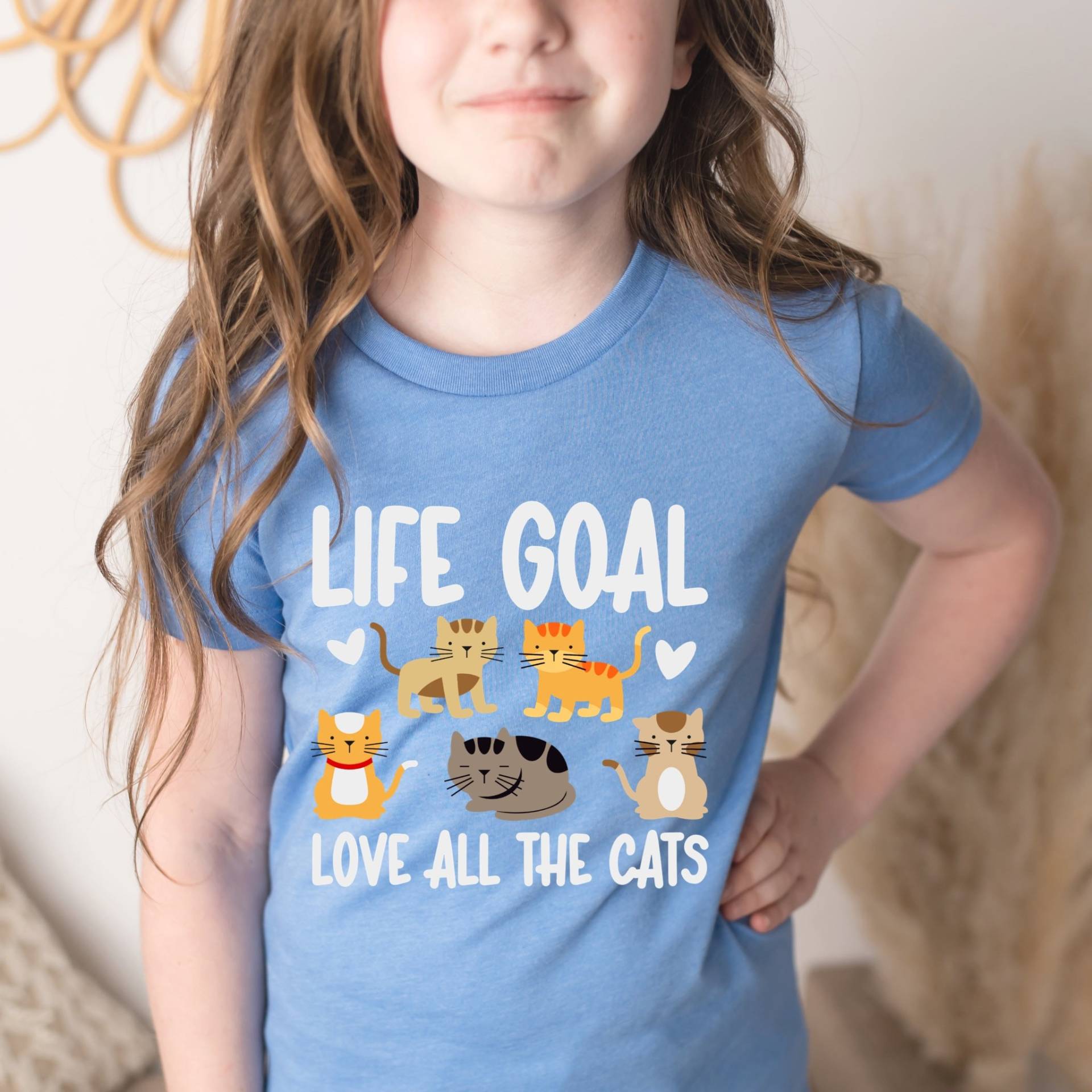 Katzen-Shirt Für Mädchen, Lebensziel, Liebe Alle Katzen, Jugend-Shirt Katzenliebhaber, Tierliebhaber-Geschenk-Mädchen, Katzenliebhaber-Geschenk von TheDruzyForest