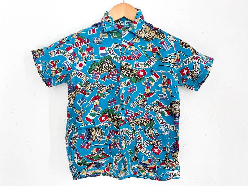 1950S Kinderhemd/Vintage Hemd Kinder Kinder-Bluse Bluse Unisex 50Er Kinderkleidung, Kurzarmhemd Crazy Pattern von TheDustyDecades