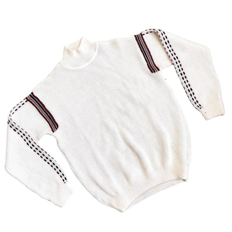 60Er Jahre Pullover/Weiter Vintage Pulli Damen Braun Grün Muster Hoher Kragen Boho, L, Xl von TheDustyDecades