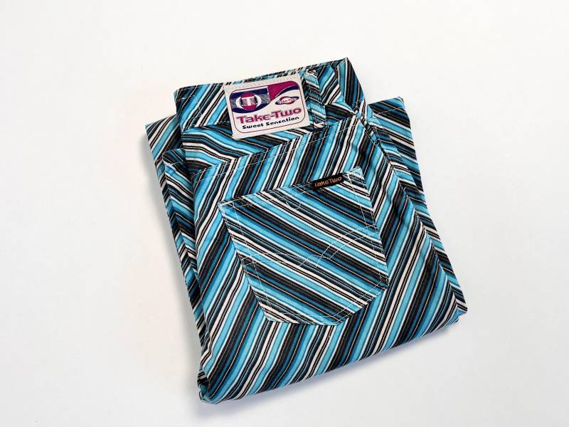 90S Jeans Stripes Take Two Damen-Hose True Vintage Schlaghose Baumwolle Xs von TheDustyDecades