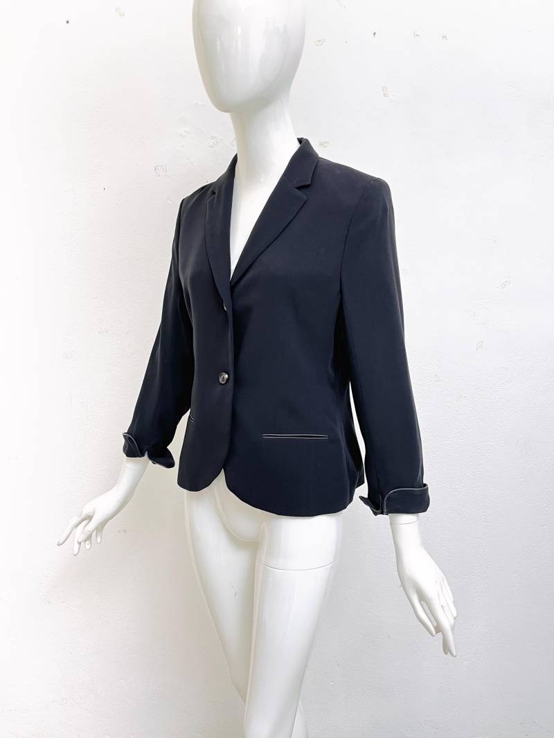 Blazer Schwarz Rene Lezard/Vintage Damenjacke Abendjacke 90S Jacke Abend-Blazer Festliche Damenkleidung Kurzjacke M von TheDustyDecades