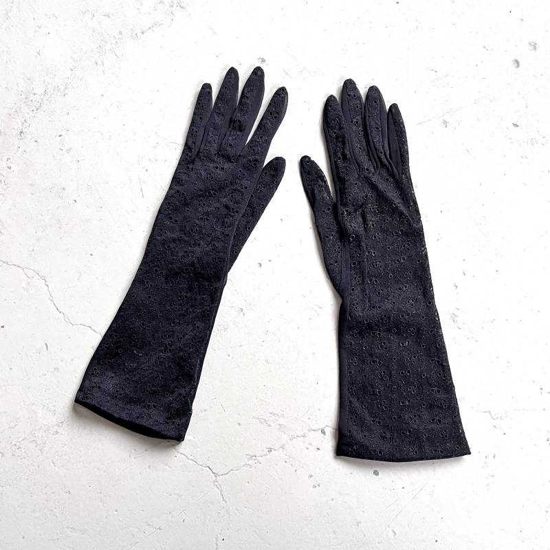 Lange Schwarze Handschuhe 60S Abendhandschuhe Vintage Fingerhandschuhe Zum Abendkleid Festlich von TheDustyDecades