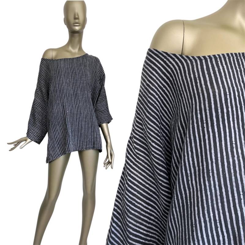 Oversize Hemd Gestreift 90S Damen Oberteil True Vintage Streifen-Bluse Xxl von TheDustyDecades