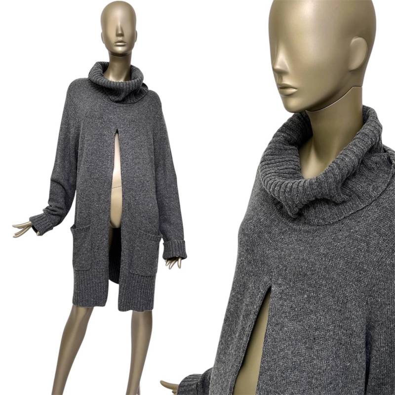 Oversize Rollkragen-Pullover Grau Y2K Wolle Kaschmir Rolli Vintage Long Pulli Oversize Rollkragen-Pullover Grau Y2K Wolle Kaschmir Rolli Vintage Long Pulli von TheDustyDecades