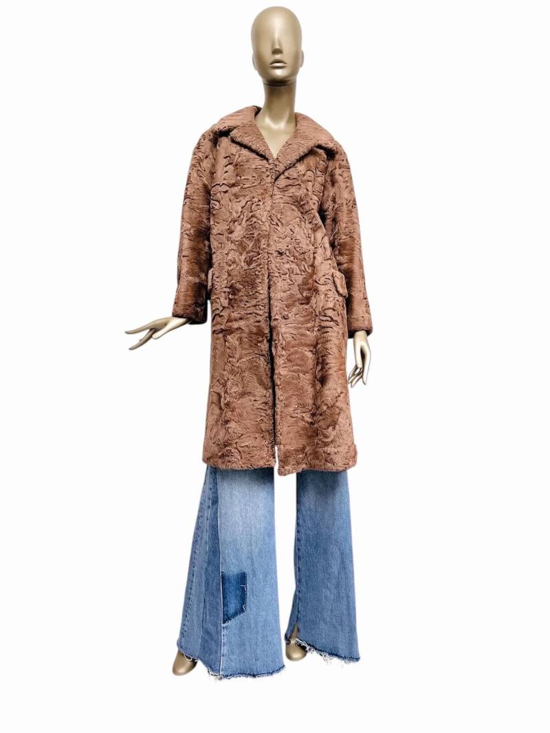 Vintage Fellmantel Braun, 60S Damenmantel, 38, M, Pelzmantel von TheDustyDecades