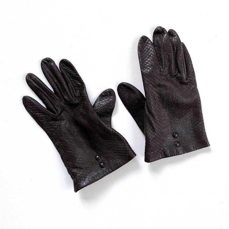 Vintage Handschuhe Braun Leder/70Er Fingerhandschuhe Lederhandschuhe Damen von TheDustyDecades