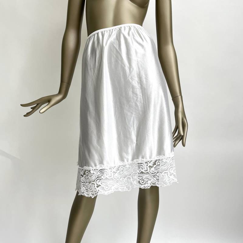 Vintage Unterrock Mit Spitze Nylon Unterwäsche Damen Weiß von TheDustyDecades