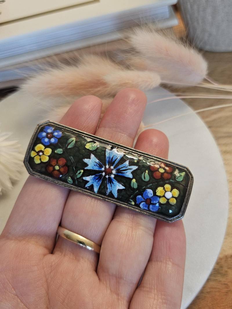 Antike Emaille Brosche Edwardian Handbemalt Niedlich Schmuck Geschenkidee Blumenbrosche von TheDustyPeony