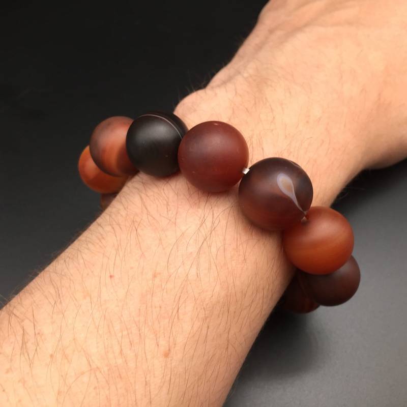 Für Him-Natural Achat Armband 11 "Sky Gem' Herren Mode Accessoires von TheEmpressesStory