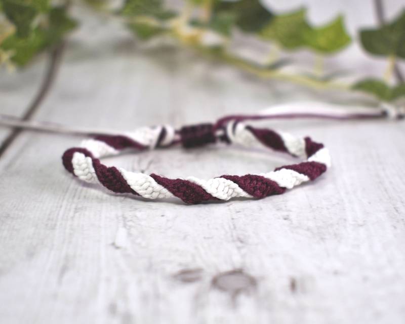 Benutzerdefinierte Farbe Candy Stripe Hanf Armband Für Männer Oder Frauen - Einzigartiger Umweltfreundlicher Ungiftiger Schmuck 3D Twisted Der von TheEnglishIvy