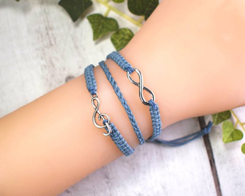 Music Forever 3 in 1 Hanf Armband - Violinschlüssel Infinity Schmuck Musiker Geschenk Für Musikliebhaber Sänger Pianist Chorlehrer Männer Frauen von TheEnglishIvy
