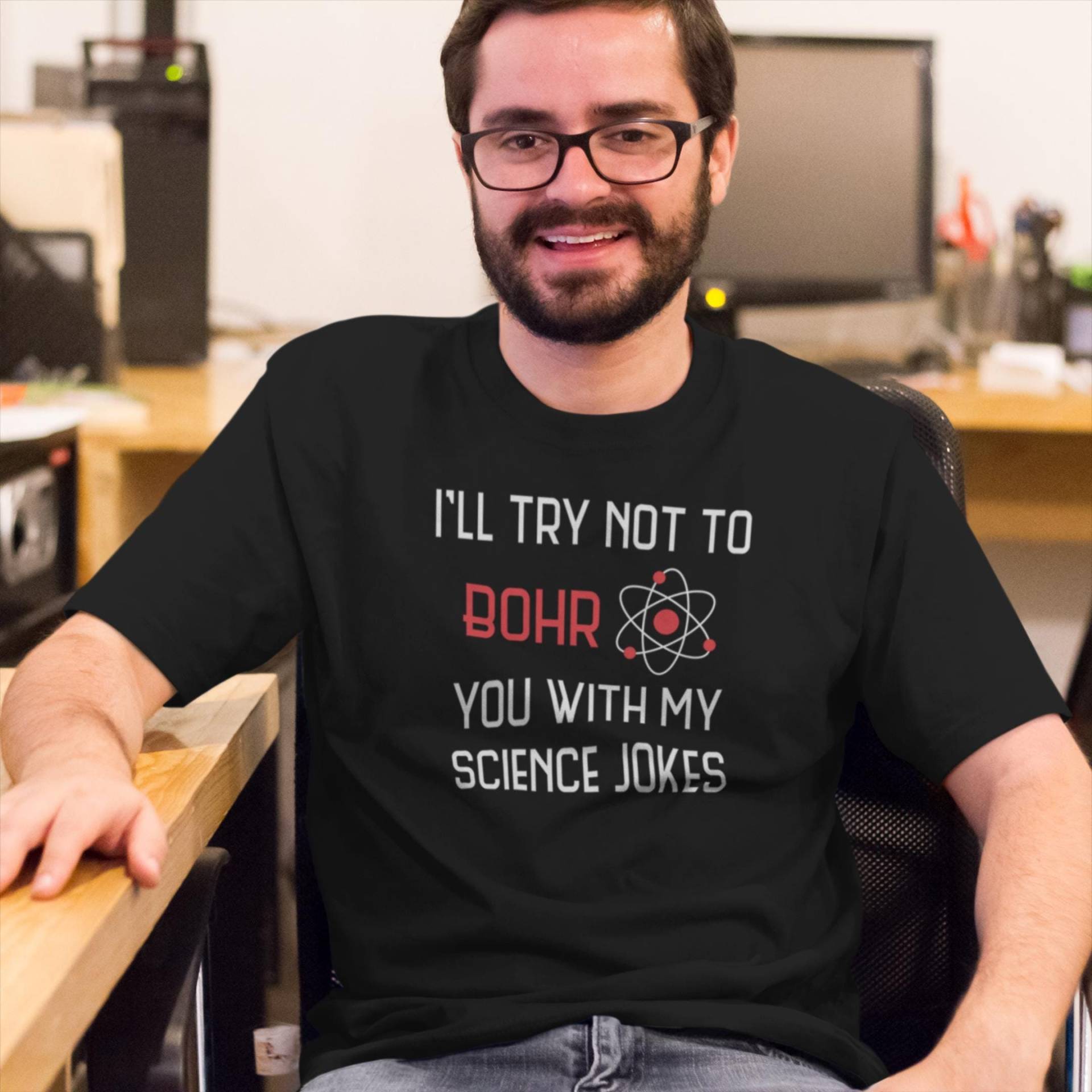 Bohr Wissenschaftswitz Shirt - Lustiges Chemie Wortspiel Geschenk Mint Lehrer Design Nerd Physik Humor Für Chemiker, Studenten Und von TheFABulousStudio