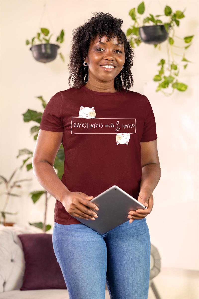 Schrödinger'sgleichung Katzen T-Shirt - Quantum Physics Design Witziges T-Shirt Für Mint Schüler, Physiker, Lehrer Und Nerds von TheFABulousStudio