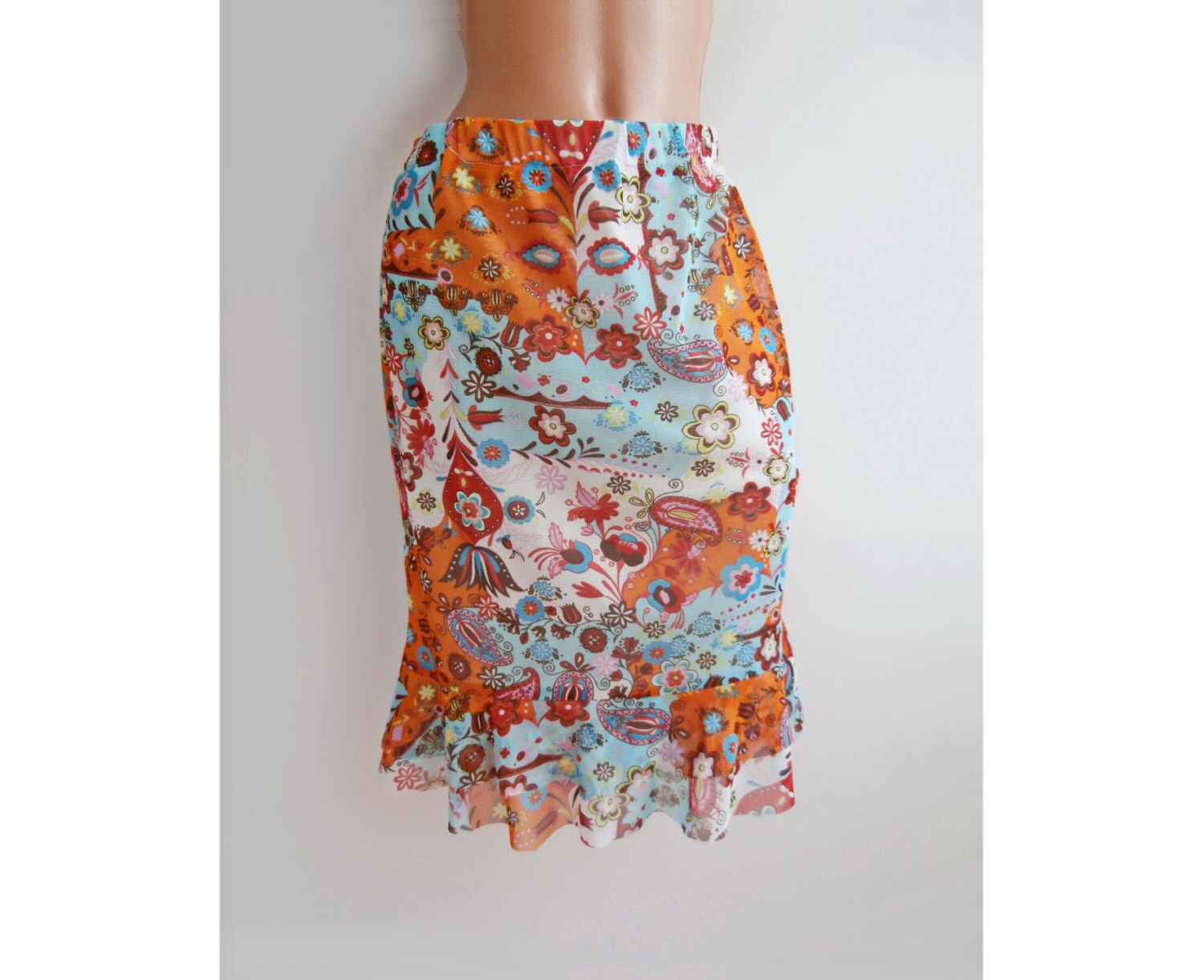 Floral Midi-Rock/Mesh Sommerrock Jahrgang Rüschen Rock Floral Midi-Rock/Mesh Sommerrock Jahrgang Rüschen Rock von TheFashionObsession