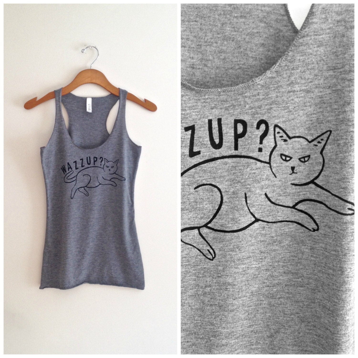 Waschbär-Graues Und Schwarzes Katzentanz-Tank, Lustiges Katzenhemd, Yoga-Kleidung, Yoga-Tank, Geschenk Für Tochter, Verrückte Katzenfrau von TheFelineBoutique
