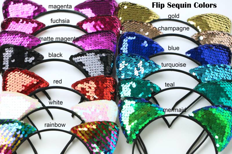 Katzenohren Stirnbänder | Pailletten Flip Stirnband von TheFeltPod