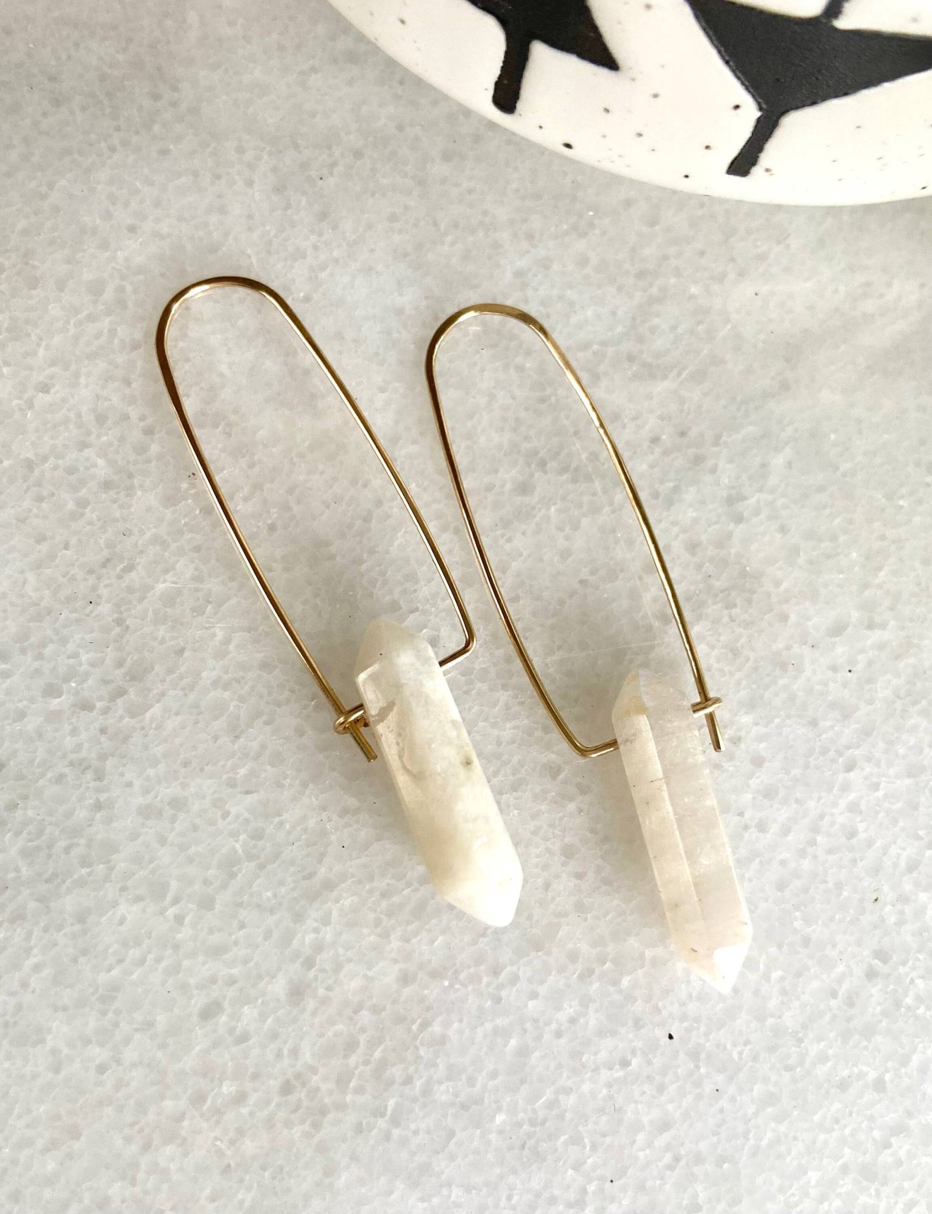 Mondstein Kristall Punkt Ohrringe | 14K Gold Füllen Sterling Silber Roségold Fill Mondstein Kristall Punkt Ohrringe | 14K Gold Füllen Sterling Silber Roségold Fill von TheFernwehCo
