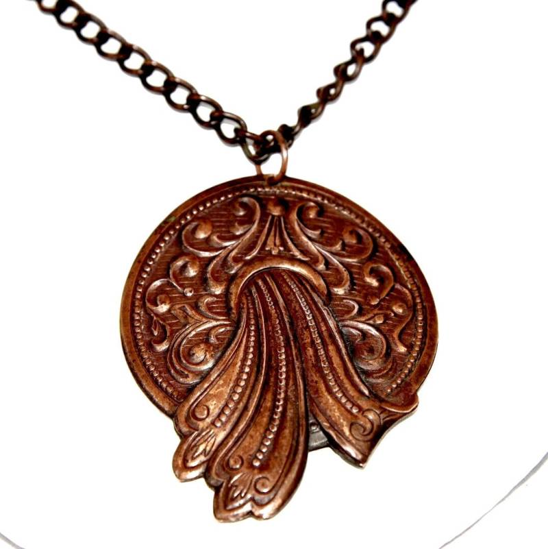 "Kupferanhänger "Jugendstil" Halskette Im Wasserguß-Design, 42 cm Kette." von TheFjeld
