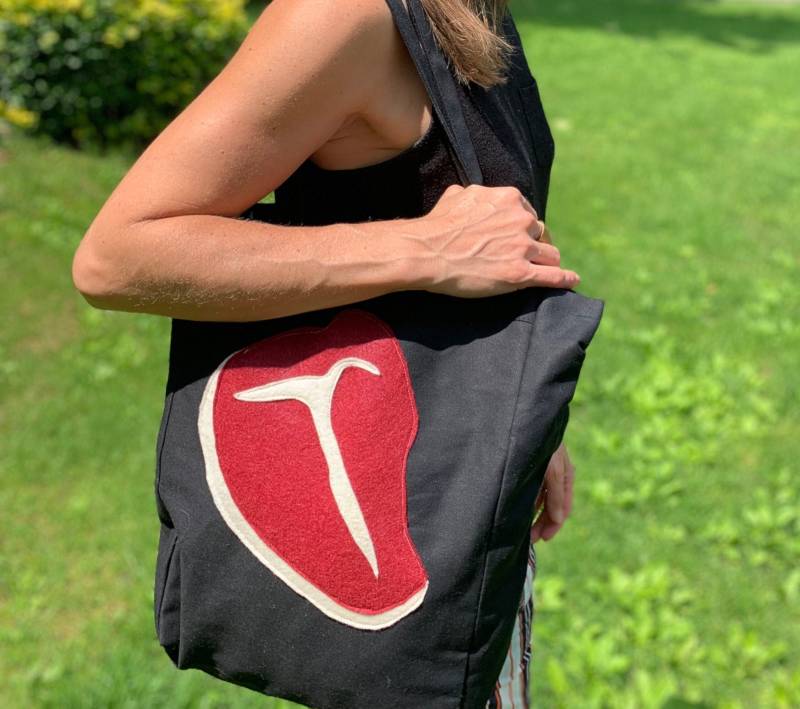 T-Bone Steak Applikation Markt Tragetasche von TheFleeceButchery