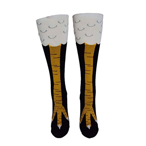 TheFound damen crazy funny chicken legs kniehohe neuheit socken lustige geschenke short (40cm / 15.7 '') gelb von TheFound